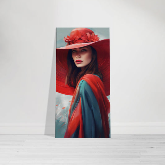 Tableau femme au chapeau rouge