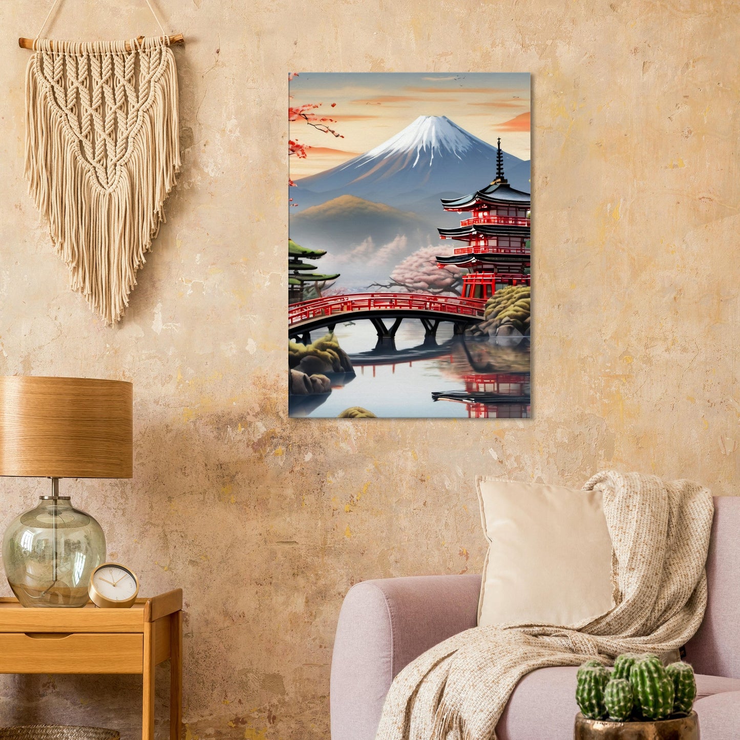 tableau japonais traditionnel dans un salon