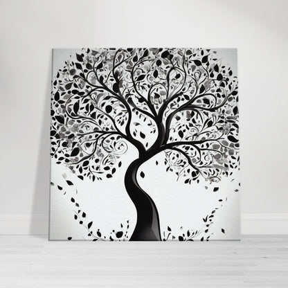 tableau arbre de vie en noir et blanc