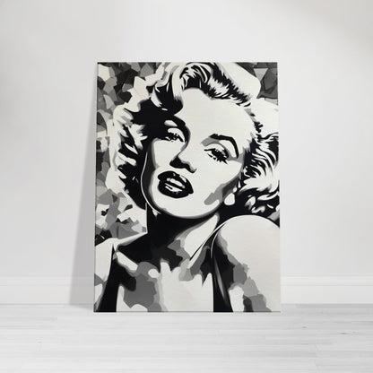 tableau de marilyn monroe en noir et blanc