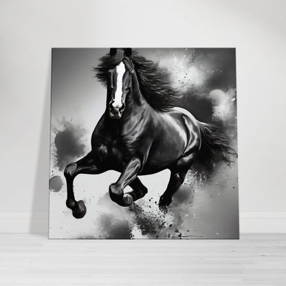 tableau cheval en noir et blanc