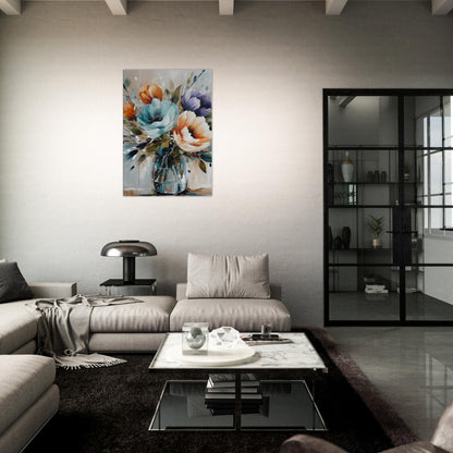 tableau fleurs modernes dans le salon pour décorer les murs