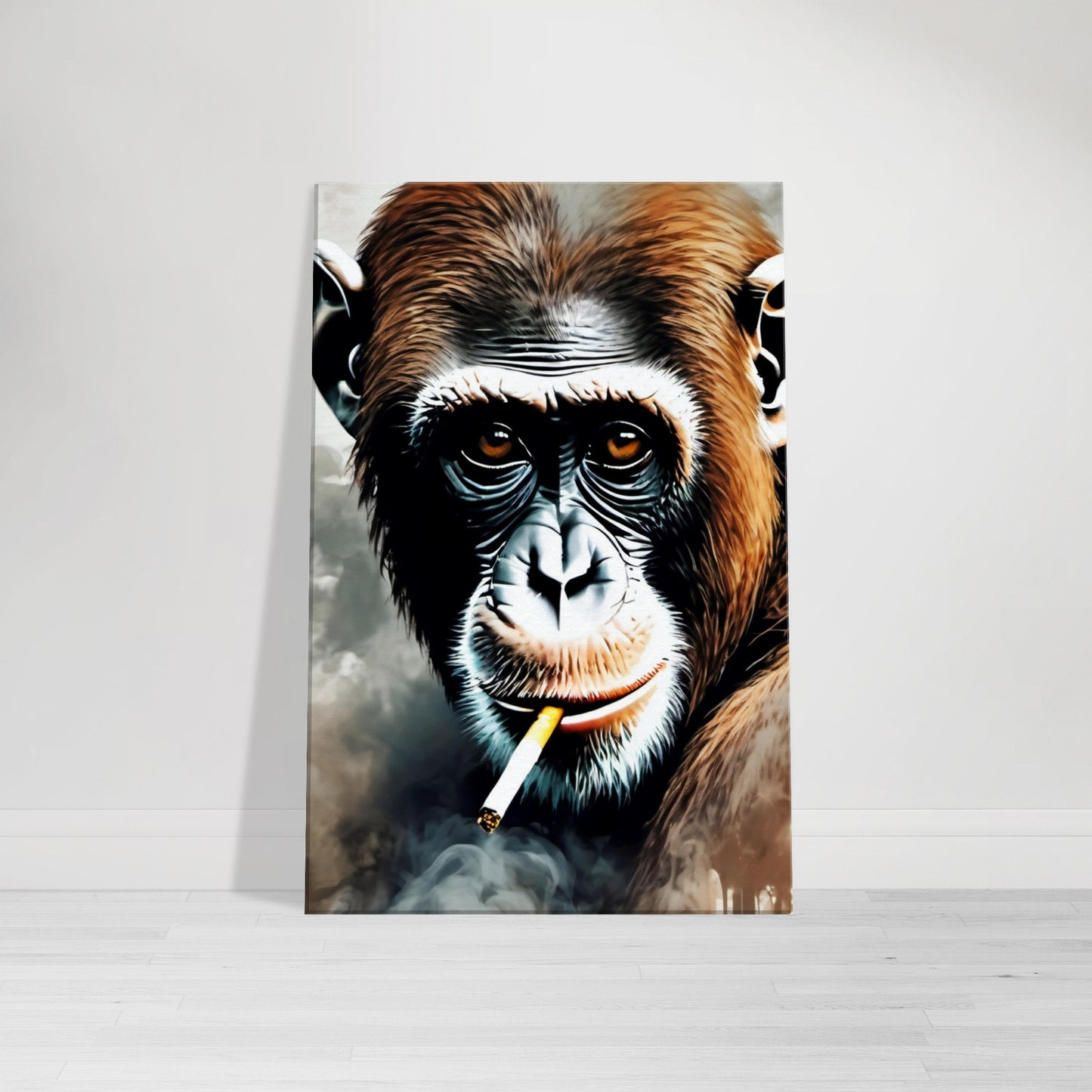 tableau d'un singe qui fume