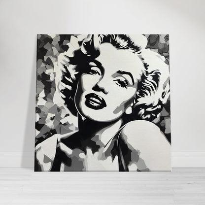 tableau de marilyn monroe en noir et blanc