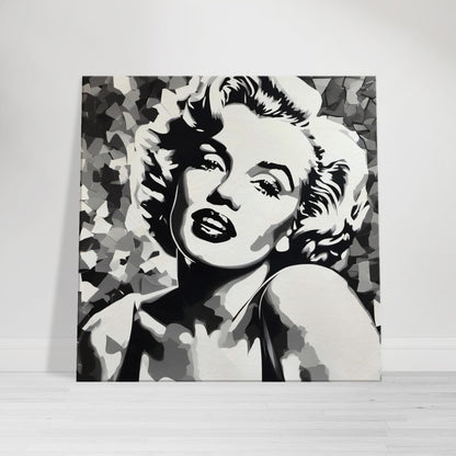 tableau de marilyn monroe en noir et blanc