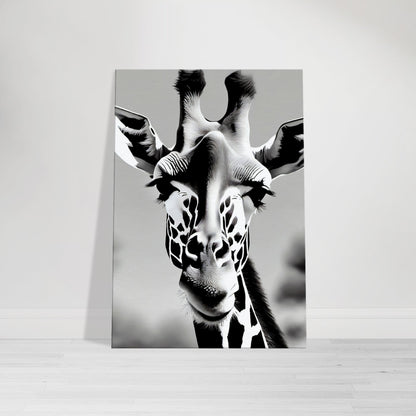 tableau de girafe en noir et blanc